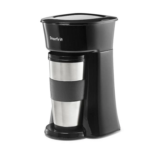 Starfrit Single-Serve Coffemaker 0.38 L With Stainless Steel Travel Mug - Black 4 Starfrit Single-Serve Coffemaker 0.38 L With Stainless Steel Travel Mug - Black - Image 2