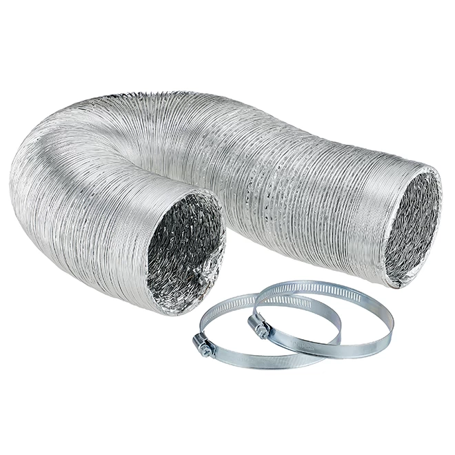 Imperial Semi-Rigid Foil Ducting With Clamps - 4" X 8' 3 Imperial Semi-Rigid Foil Ducting With Clamps - 4" X 8'