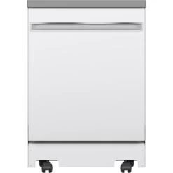 GE 24-in Portable Dishwasher With Stainless Steel Interior - White