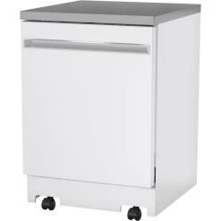 GE 24-in Portable Dishwasher With Stainless Steel Interior - White -Home Appliance Store 23085765c L