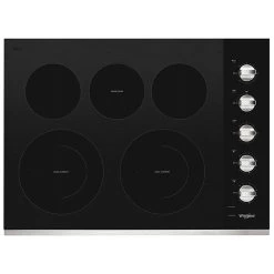 Whirlpool Cooktop With FlexHeat Element - 30-in - Black/Stainless Steel