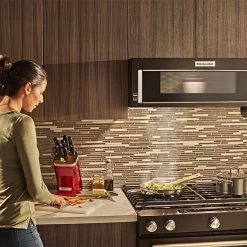 KitchenAid Built-In Low Profile Microwave Oven - Black Stainless Steel - 1000-Watts - 500-CFM - LED Lights -Home Appliance Store 30005982e L