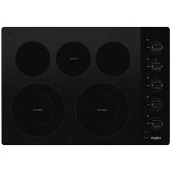 Whirlpool 5-Burner Electric Cooktop - 30-in - FlexHeat - Black