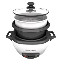 Black & Decker 6-Cup Rice Cooker - Black/White -Home Appliance Store 30055037e L