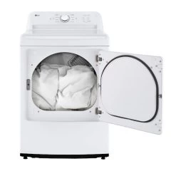 LG 7.3-ft³ White Electric Dryer With Sensor Dry