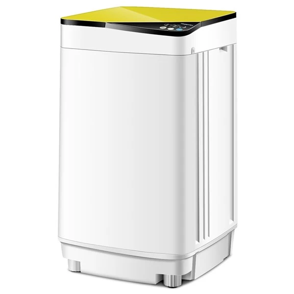 Costway White/Yellow 7.7-lb Full-Automatic Top-Load Washer 4 Costway White/Yellow 7.7-lb Full-Automatic Top-Load Washer - Image 2