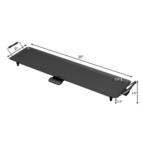 Costway 35-in L X 9-in W 2000-Watt Black Electric Griddle 7 Costway 35-in L X 9-in W 2000-Watt Black Electric Griddle - Image 5