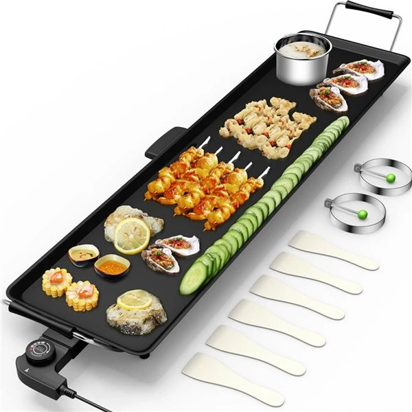 Costway 35-in L X 9-in W 2000-Watt Black Electric Griddle 6 Costway 35-in L X 9-in W 2000-Watt Black Electric Griddle - Image 4