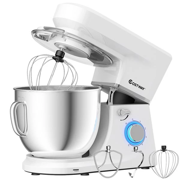 Costway 7-L 6-Speed White Commercial/Residential Stand Mixer 4 Costway 7-L 6-Speed White Commercial/Residential Stand Mixer - Image 2