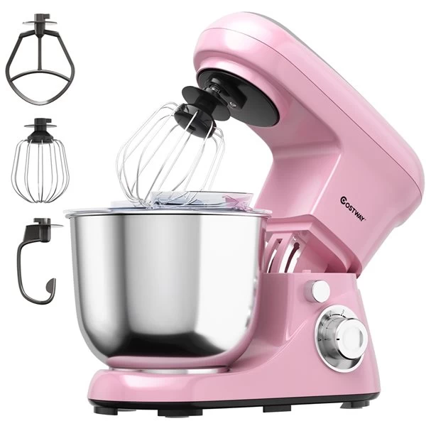 Costway 5-L 6-Speed Pink Commercial/Residential Stand Mixer 3 Costway 5-L 6-Speed Pink Commercial/Residential Stand Mixer