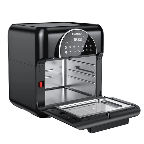 Costway Black 10-L 8-in-1 Air Fryer And Digital Toaster Oven Rotisserie With Accessories 6 Costway Black 10-L 8-in-1 Air Fryer And Digital Toaster Oven Rotisserie With Accessories - Image 4