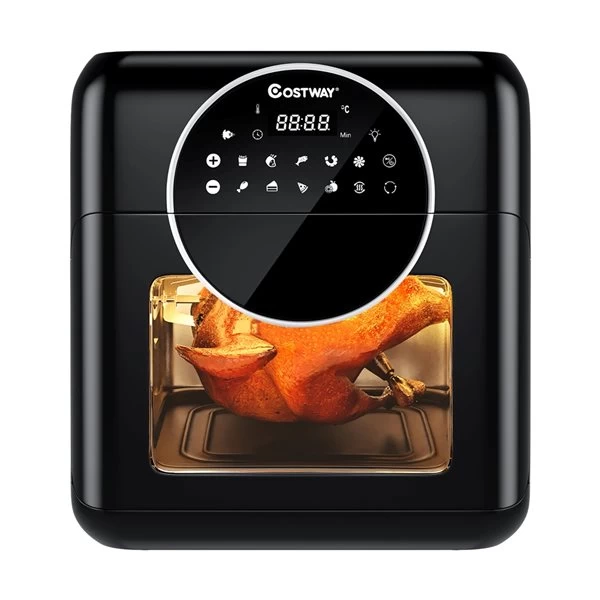 Costway Black 10-L 8-in-1 Air Fryer And Digital Toaster Oven Rotisserie With Accessories 5 Costway Black 10-L 8-in-1 Air Fryer And Digital Toaster Oven Rotisserie With Accessories - Image 3