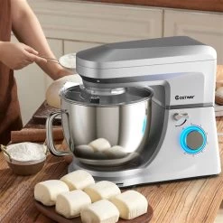 Costway 7-L 6-Speed 660 W Silver Commercial/Residential Stand Mixer