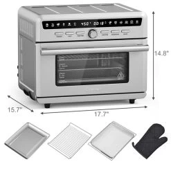 Costway 25-L Silver Air Fryer Oven