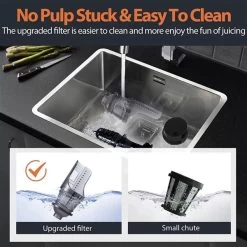 Aeitto Cold Press Masticating Juicer - Black 11 Aeitto Cold Press Masticating Juicer - Black -Home Appliance Store 331062382 AlternateImage3 l