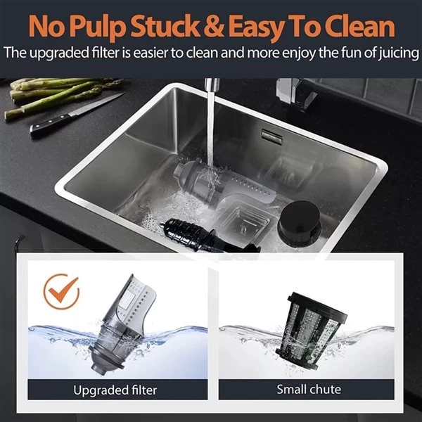 Aeitto Cold Press Masticating Juicer - Black 7 Aeitto Cold Press Masticating Juicer - Black - Image 5