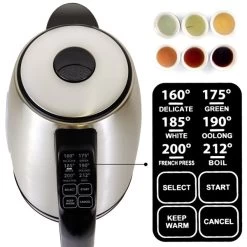 Kenmore 1.7L Cordless Electric Tea Kettle With 6 Temperature Pre-Sets -Home Appliance Store 332002975 AlternateImage2 l