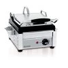 Eurodib Commercial Compact Panino Grill With Non-Stick Ribbed Plates 16.75-in X 10-in