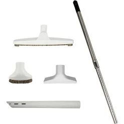 VPC Central Vacuum Stainless Steel Telescopic Wand Set And Cleaning Kit