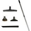 VPC Central Vacuum Stainless Steel Telescopic Wand Set And Cleaning Kit - Black